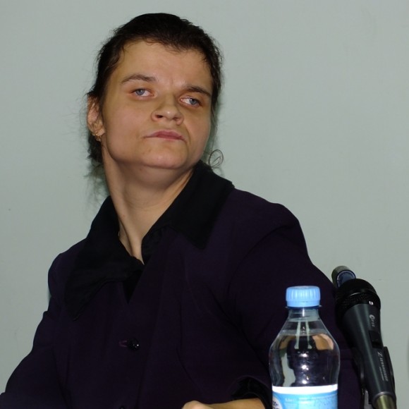  НА СНИМКЕ: Ольга САХНО, на пресс-конференции, посвященной будущему показу.